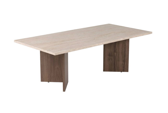 Nordure Sabin Mesa de Café Travertino y Nogal de Venezia Nordure Sabin Mesa de Café Travertino y Nogal de Venezia